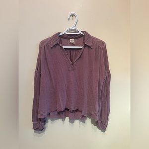 Free People Purple Long Sleeve Top